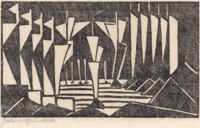 Composición (Navegando en un lago) de Jacoba van Heemskerck (signed by artist)