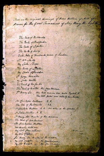 Índice de armaduras del Álbum de un Armero Isabelino, c.1589 de Jacobe Halder