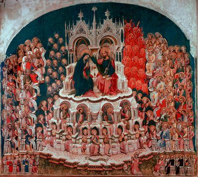 La coronación de la Virgen en el Paraíso. Pintura sobre madera de Jacobello del Fiore (1370-1439) de Jacobello del Fiore