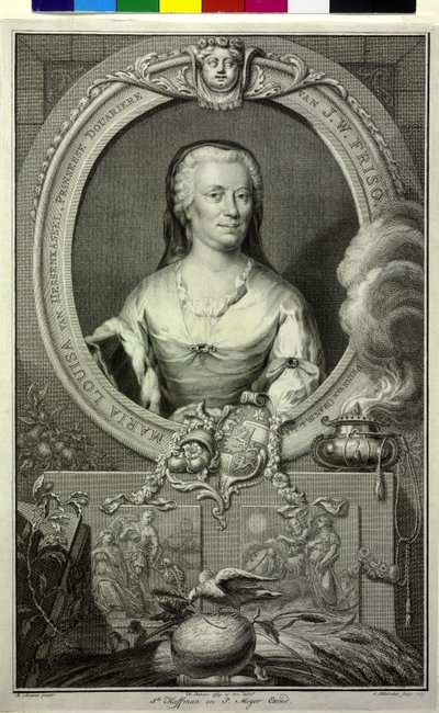 Landgrave de Hesse Kassel María Luisa (impresión) de Jacobus (after) Houbraken