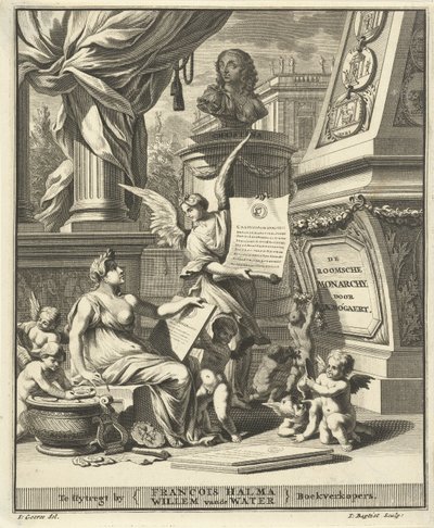 Página de título de A. Bogaert, La monarquía romana, que se muestra en las monedas de los emperadores occidentales y orientales, Utrecht 1697 de Jacobus Baptist