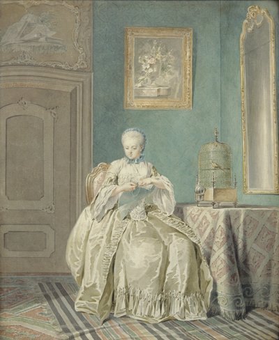 Niña bordando de Jacobus Buys