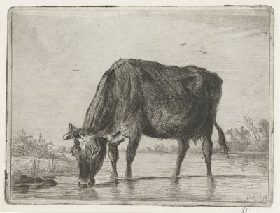 bebiendo vaca de Jacobus Cornelis Gaal