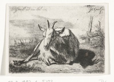 Cabra tumbada, a la izquierda de Jacobus Cornelis Gaal