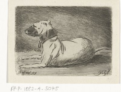 Perro reclinable con collar de Jacobus Cornelis Gaal