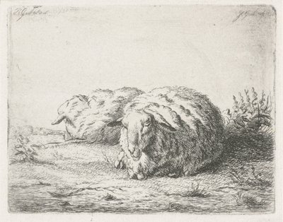 Dos ovejas mentirosas de Jacobus Cornelis Gaal