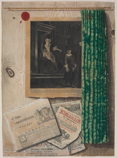 Bodegón trampantojo, c.1754 (aguada, temple y acuarela) de Jacobus Cornelis Meyer