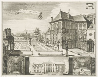 Vista de la casa de Rubens en Amberes Vista de la casa Hilwerue en Amberes Parties de la maison Hilwerue Aanvers 1692 (título sobre el objeto) de Jacobus Harrewijn