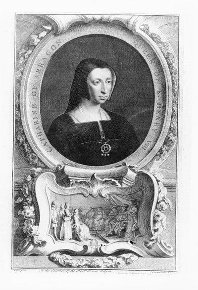 Retrato de Catalina de Aragón, 1743 de Jacobus Houbracken