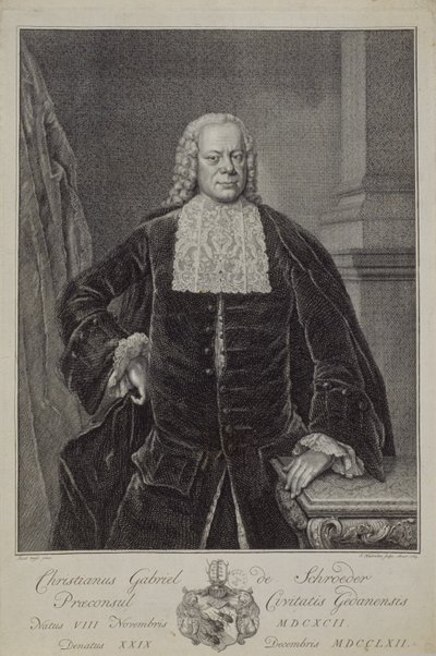 Christian Gabriel Schroder, 1764 de Jacobus Houbraken