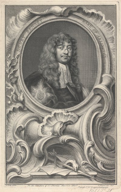 Henry Bennet, 1er Conde de Arlington de Jacobus Houbraken