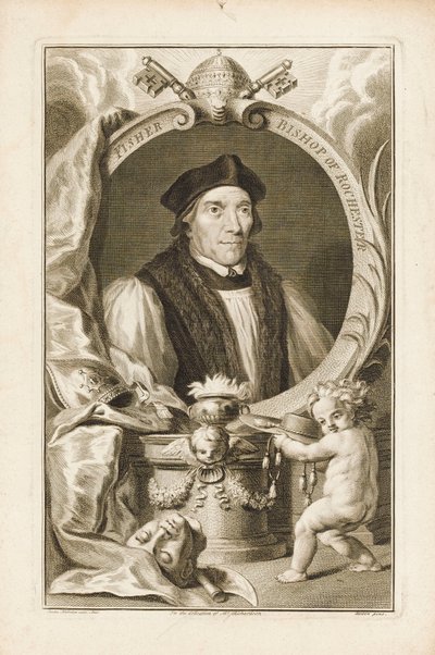 John Fisher, obispo de Rochester, hacia 1760 (grabado) de Jacobus Houbraken