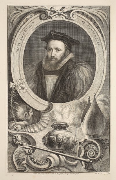 Retrato de George Abbot, Arzobispo de Canterbury, ilustración de 