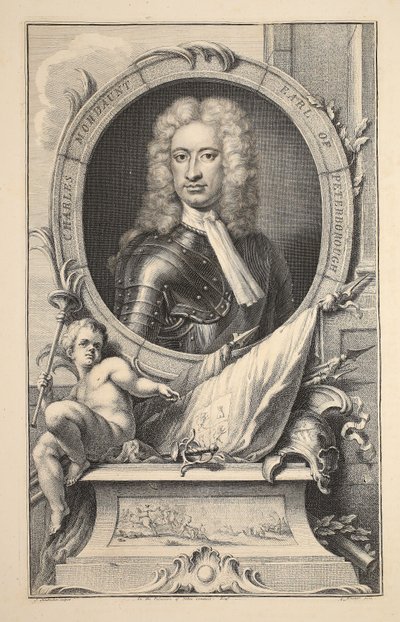 Retrato de Charles Mordaunt, Conde de Peterborough, ilustración de 