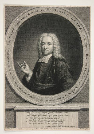 Retrato de Daniel Gerdes, según J.M. Quinkhart de Jacobus Houbraken