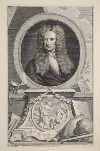 Retrato de Isaac Newton, ilustración de 