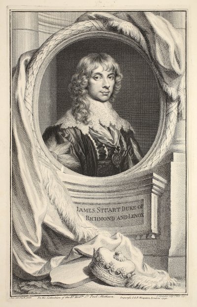 Retrato de James Stuart, Duque de Richmond y Lennox, ilustración de 