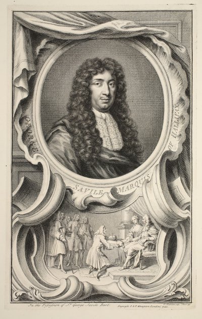 Retrato de Savile, Marqués de Halifax, ilustración de 