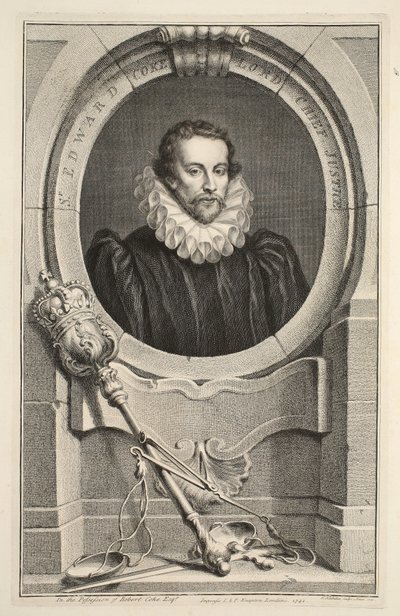 Retrato de Sir Edward Coke, Lord Chief Justice, ilustración de 