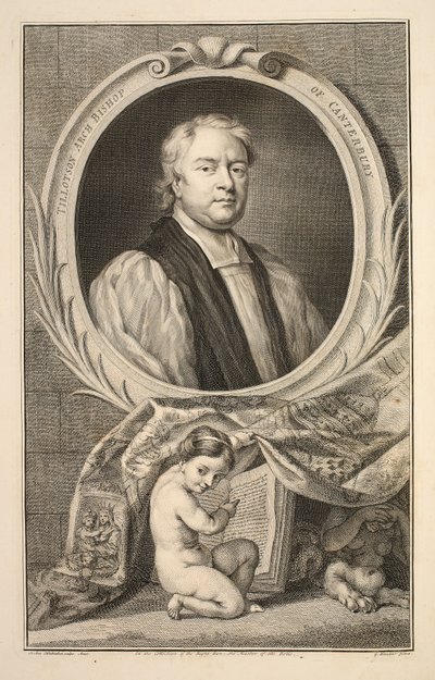Retrato de Tillotson, Arzobispo de Canterbury, ilustración de 