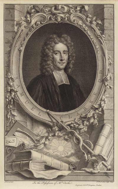 Samuel Clarke, filósofo y clérigo inglés (grabado) de Jacobus Houbraken