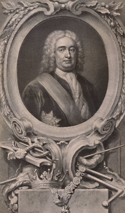 Sir Robert Walpole, estadista inglés y Primer Ministro, c. 1746 de Jacobus Houbraken