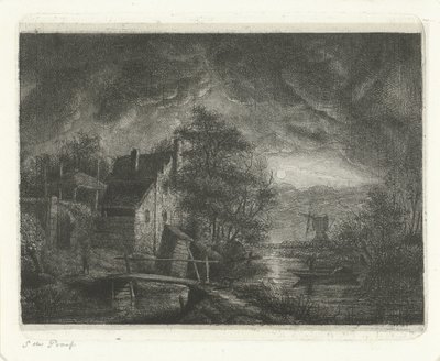 Paisaje a la luz de la luna de Jacobus Ludovicus Cornet
