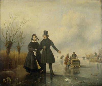 Retrato del Sr. y la Sra. Thijssen en el hielo de Jacobus Sörensen