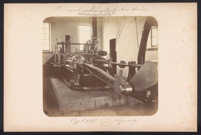 Debajo de la estación de bombeo de vapor con Vijzels / Capelle aan den IJssel 4 de septiembre de 1869 (título sobre el objeto) Recuperación de los lagos en Schieland al este de Rotterdam (título de la serie sobre el objeto) de Jacobus van Gorkom jr.