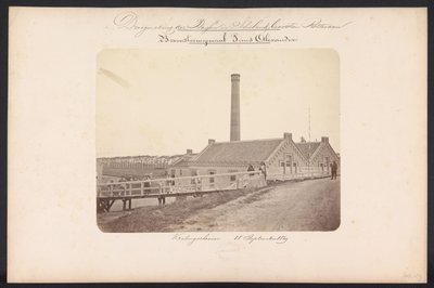 Estación de bombeo Bovenstoom Prins Alexander / Kralingscheveer 18 de septiembre de 1869 (título sobre objeto) Recuperación de los lagos en Schieland al este de Rotterdam (título de la serie sobre el objeto) de Jacobus van Gorkom jr.