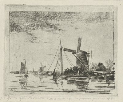 vista al río con molino de Jacobus van Gorkom jr.
