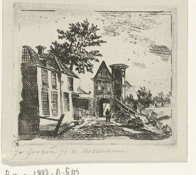Paisaje urbano con puerta de Jacobus van Gorkom jr.