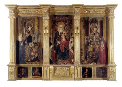 El retablo de San Ildefonso y San Agustín de Hipona. Pintura de Jaume Baco dit Jacomart (circa 1450) de Jacomart (c.1413 61) Baco