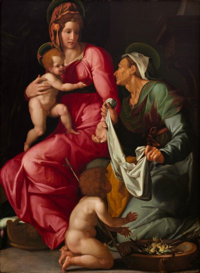 La Virgen y el Niño con Santa Isabel y San Juan Bautista de Jacopino del Conte
