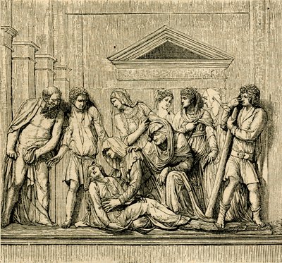 San Antonio revive a una mujer ahogada, relieve en mármol de Jacopo Sansovino (1486-1570), basílica de San Antonio de Padua, Padua, Véneto, Italia. de Jacopo (1486 1570) Sansovino