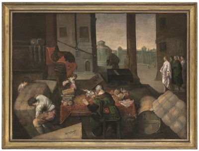 La llamada de San Mateo (óleo sobre lienzo) de Jacopo (1510 92) (circle) Bassano