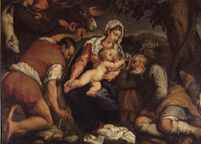 La adoración de los pastores de Jacopo Bassano