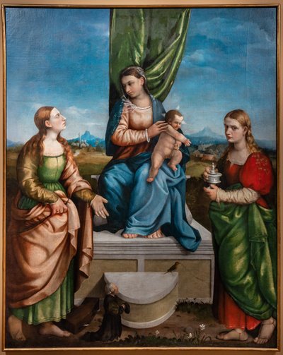 Virgen entronizada con el Niño Jesús entre las santas Catalina y María Magdalena, tercera década del siglo XVI (óleo sobre lienzo) de Jacopo (1510 92) Bassano