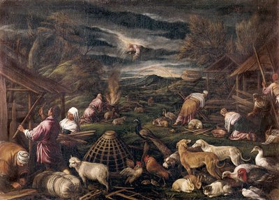 Noé después del diluvio. Pintura de Jacopo da Ponte, llamado Jacopo Bassano (1515-1592) de Jacopo Bassano
