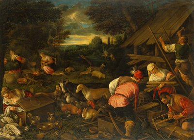 Dios le habla a Noé después del Diluvio, c.1578 (óleo sobre lienzo) de Jacopo and Bassano Francesco (F. da Ponte) Bassano