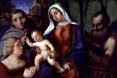 Sacra Conversazione con un donante de Jacopo (c.1480 1528) Palma