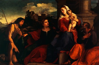 Conversación sagrada, c.1525 de Jacopo (c.1480 1528) Palma