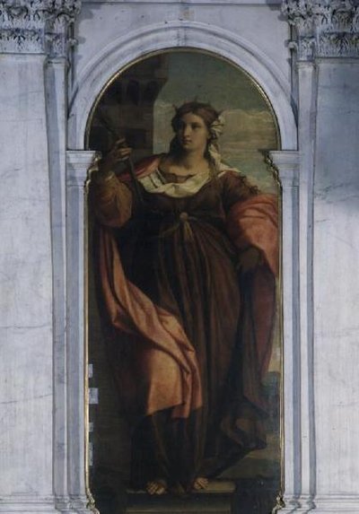 Santa Bárbara (parte del tríptico) de Jacopo (c.1480 1528) Palma