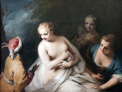 Alemán: Bathseba im Bade erhält die Botschaft Davids Bathseba at her bath receives the message of David de Jacopo Amigoni