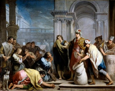La copa de plata de José en el saco de Benjamín de Jacopo Amigoni