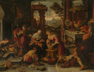 Lázaro y el hombre rico de Jacopo Bassano (copy after)
