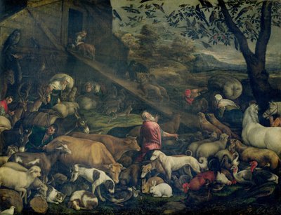 Animales entrando en el Arca de Jacopo Bassano