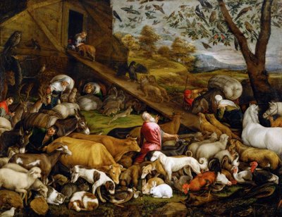 Entrada de los animales en el arca de Jacopo Bassano