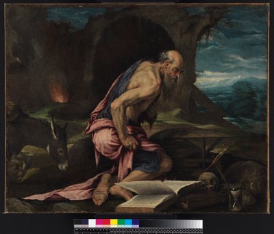 San Jerónimo en el desierto, 1562 de Jacopo Bassano