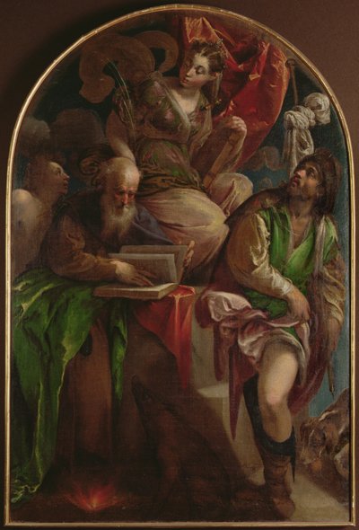 Santa Justina de Padua entronizada con San Sebastián, San Antonio Abad y San Roque, c.1557-60 de Jacopo Bassano
